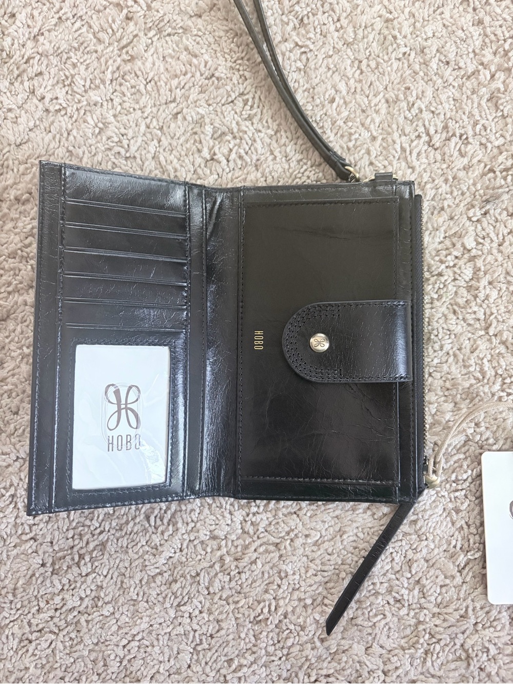HOBO Black Leather Snap Closure Wallet - Picture 3 of 9